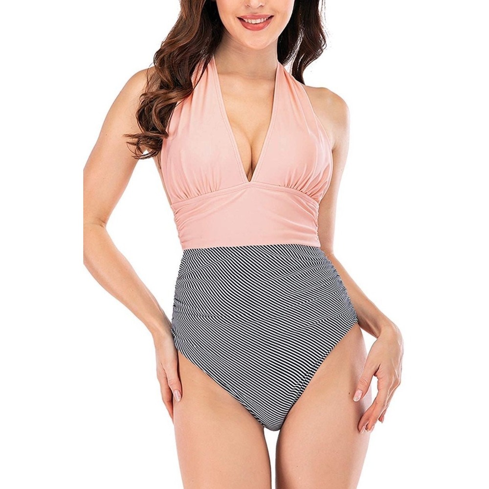 Medium halter one piece swim suit
